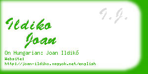 ildiko joan business card